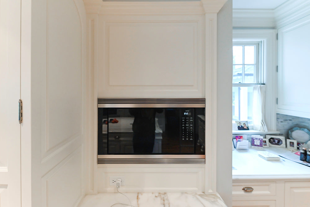 Pristine Premier: Traditional White Kitchen with Marble Island & Appliances