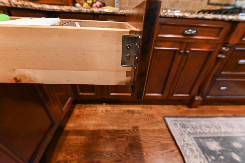 Unique Ultracraft: Traditional Dark Wooden Kitchen with Island & Appliances