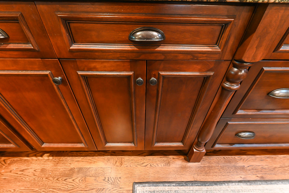 Unique Ultracraft: Traditional Dark Wooden Kitchen with Island & Appliances