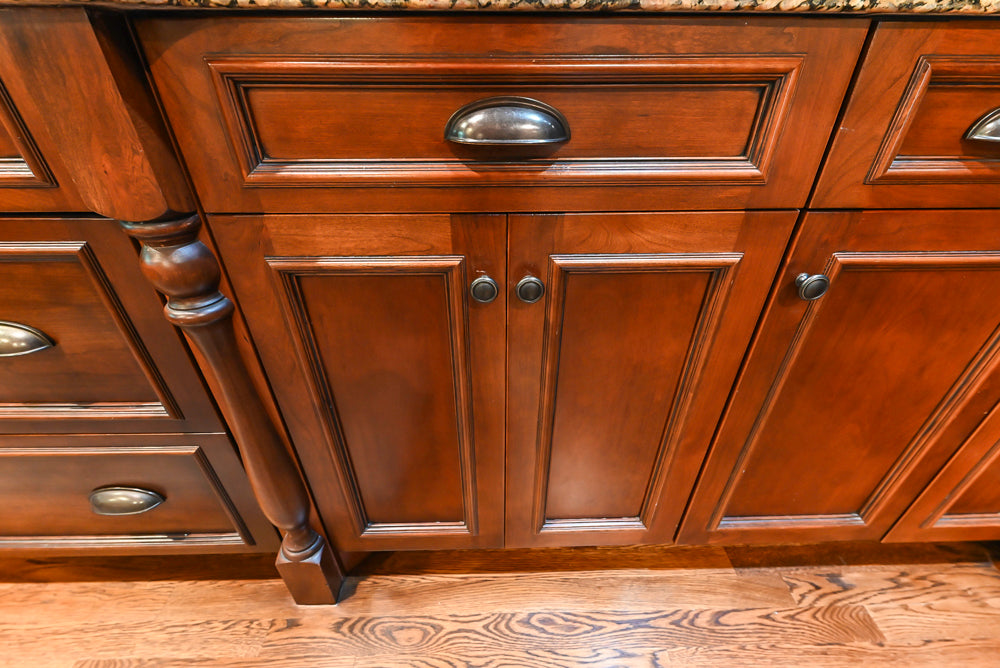 Unique Ultracraft: Traditional Dark Wooden Kitchen with Island & Appliances