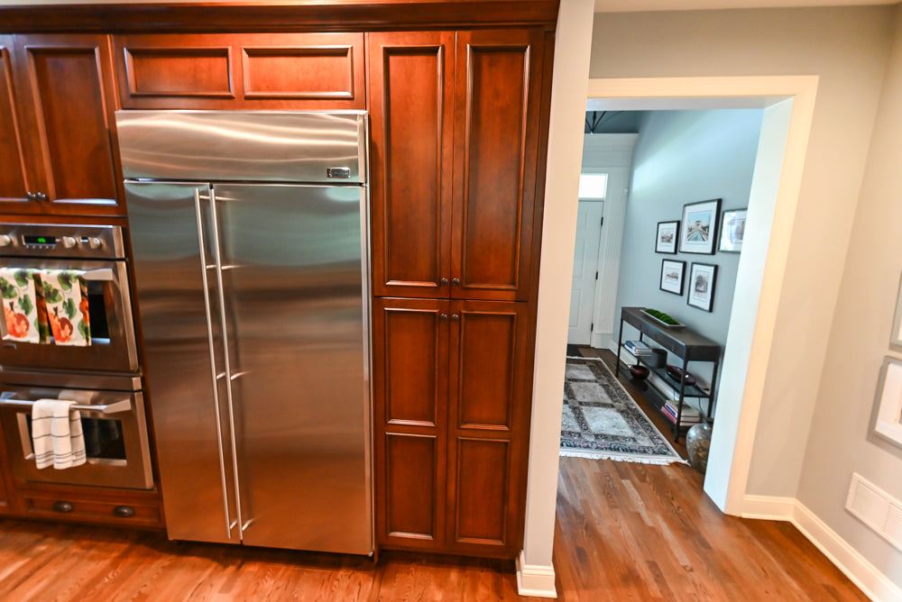 Unique Ultracraft: Traditional Dark Wooden Kitchen with Island & Appliances