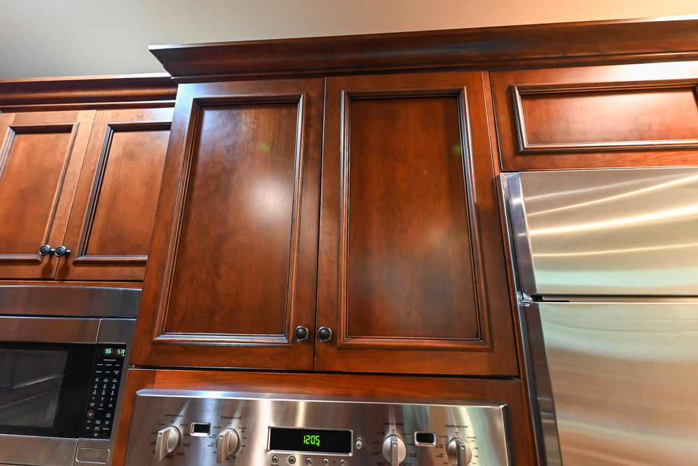 Unique Ultracraft: Traditional Dark Wooden Kitchen with Island & Appliances