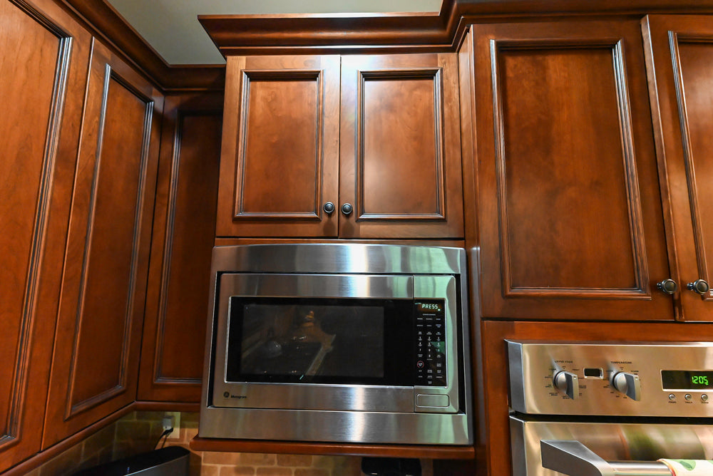 Unique Ultracraft: Traditional Dark Wooden Kitchen with Island & Appliances