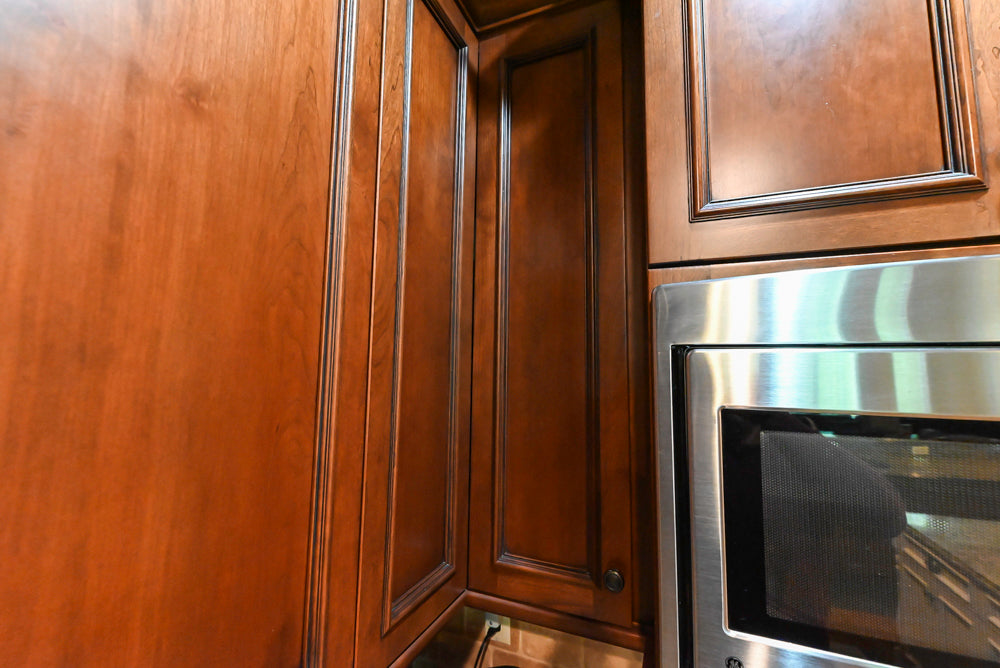 Unique Ultracraft: Traditional Dark Wooden Kitchen with Island & Appliances