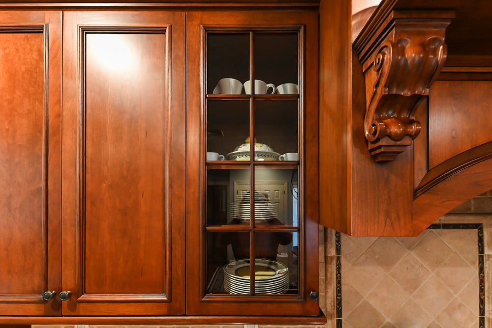 Unique Ultracraft: Traditional Dark Wooden Kitchen with Island & Appliances