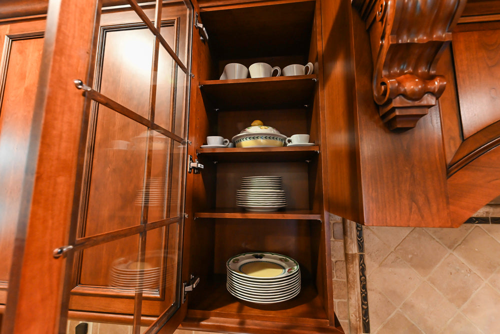 Unique Ultracraft: Traditional Dark Wooden Kitchen with Island & Appliances