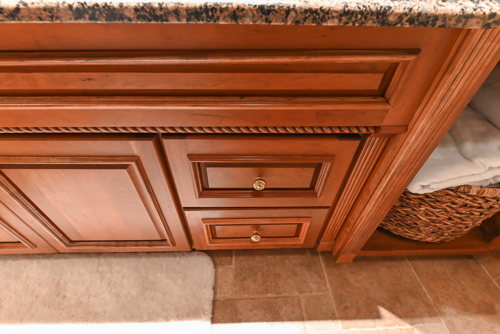 Traditional Built-In Single Vanity Set with Sink, Countertops and Faucet