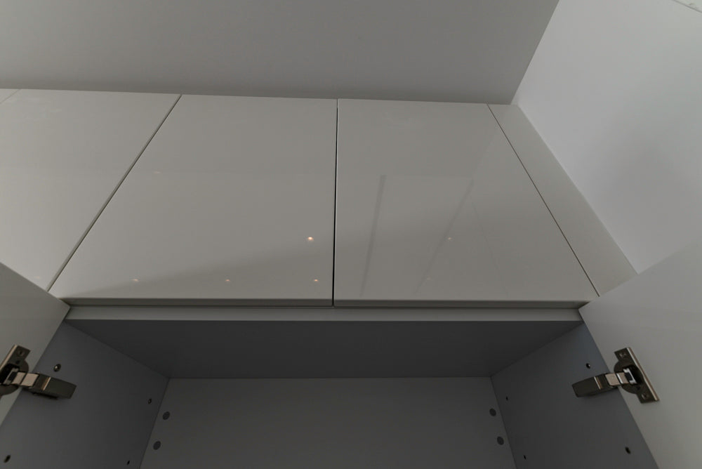 Aran Cucine Modern Glossy White Kitchen with Island, Marble Countertops & Miele Appliances