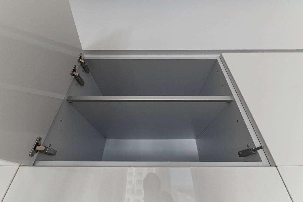 Aran Cucine Modern Glossy White Kitchen with Island, Marble Countertops & Miele Appliances