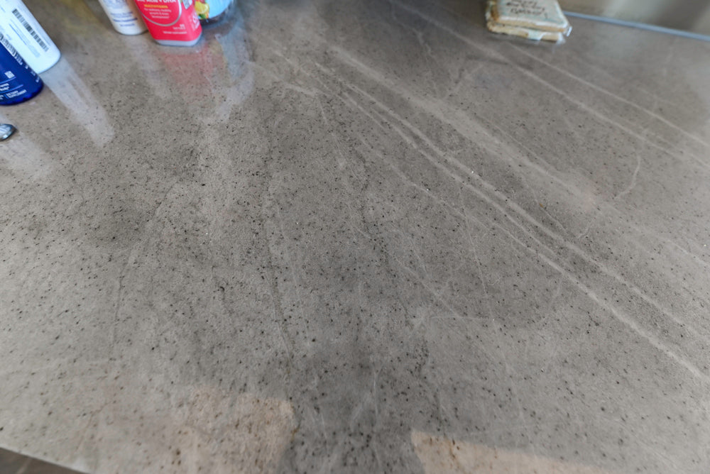 Aran Cucine Modern Glossy White Kitchen with Island, Marble Countertops & Miele Appliances