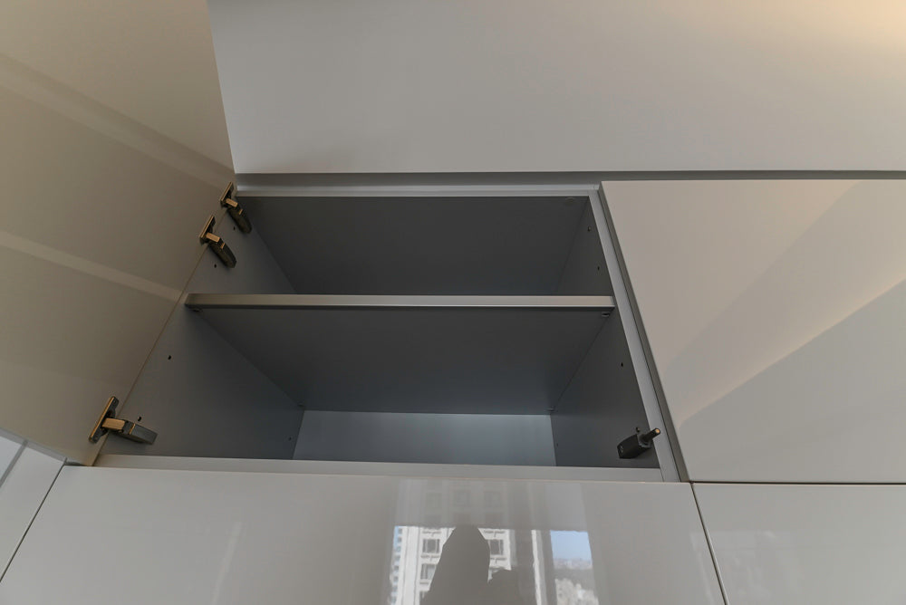 Aran Cucine Modern Glossy White Kitchen with Island, Marble Countertops & Miele Appliances