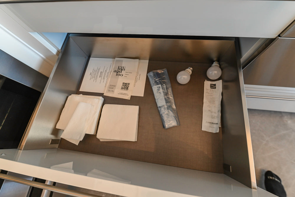 Aran Cucine Modern Glossy White Kitchen with Island, Marble Countertops & Miele Appliances