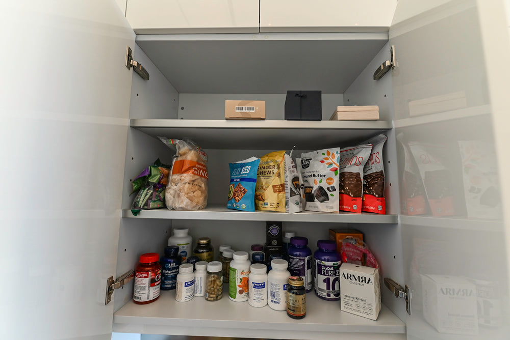 Aran Cucine Modern Glossy White Kitchen with Island, Marble Countertops & Miele Appliances