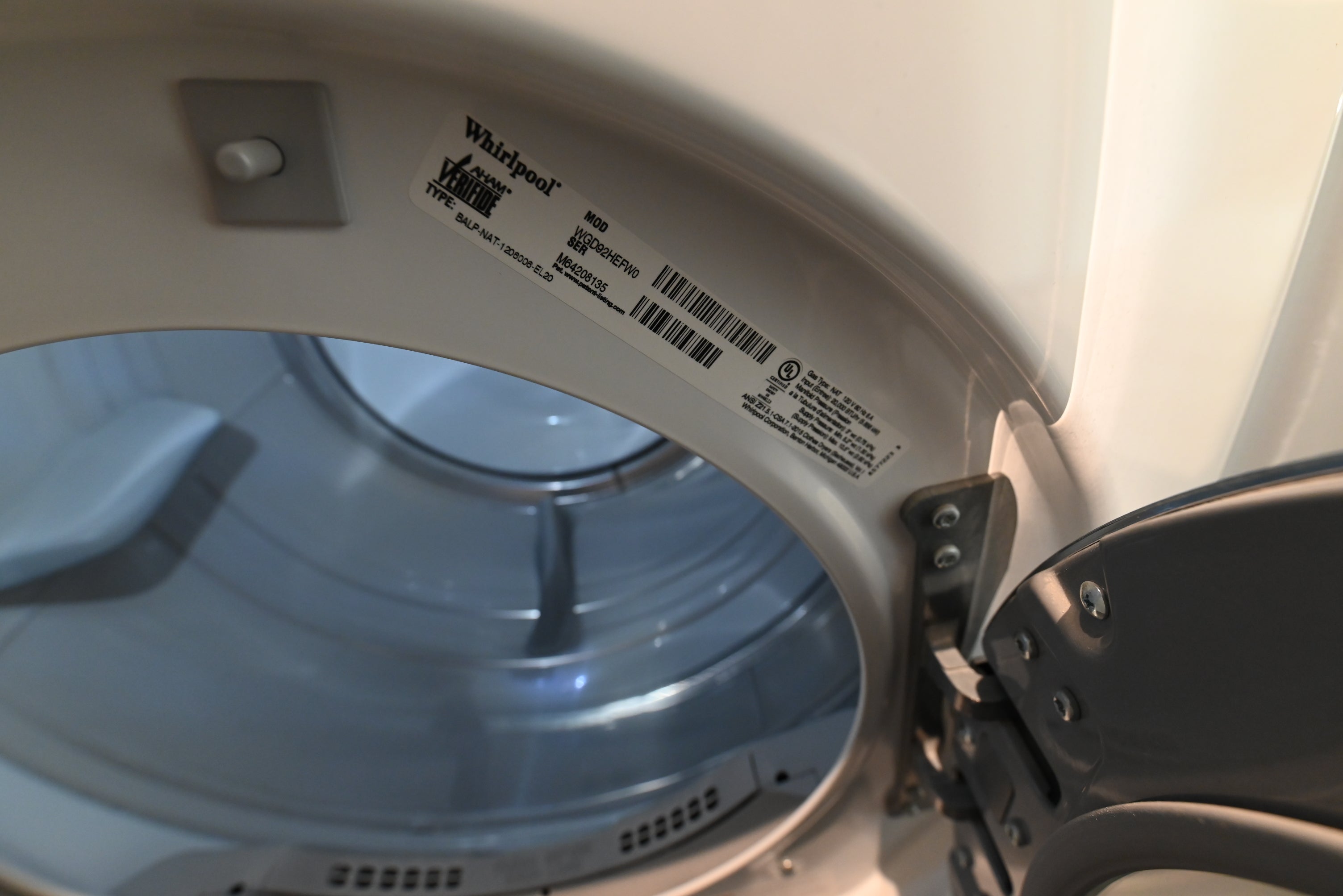 Whirlpool WGD92HEFW 27" White Gas Dryer