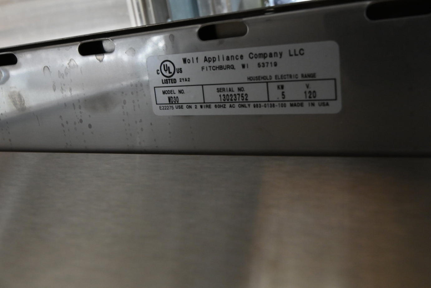 Wolf WD30 30" Stainless Steel Warming Drawer