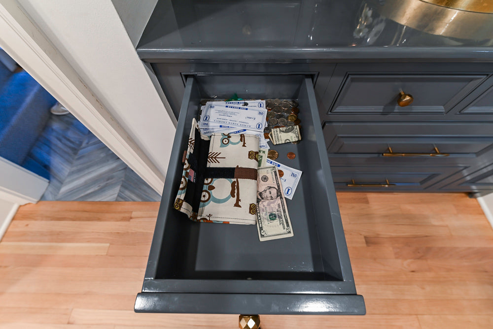 Traditional White Kitchen with Island, Appliances and Marble Countertops