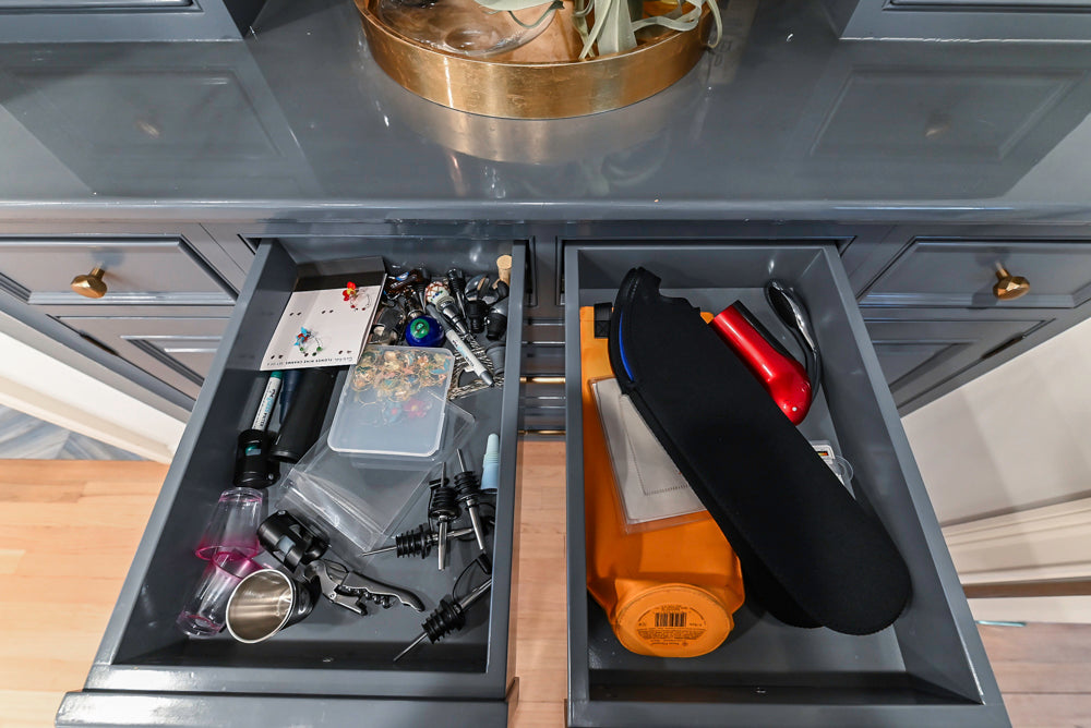 Traditional White Kitchen with Island, Appliances and Marble Countertops