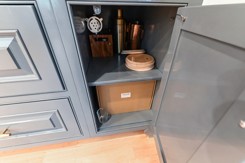 Traditional White Kitchen with Island, Appliances and Marble Countertops