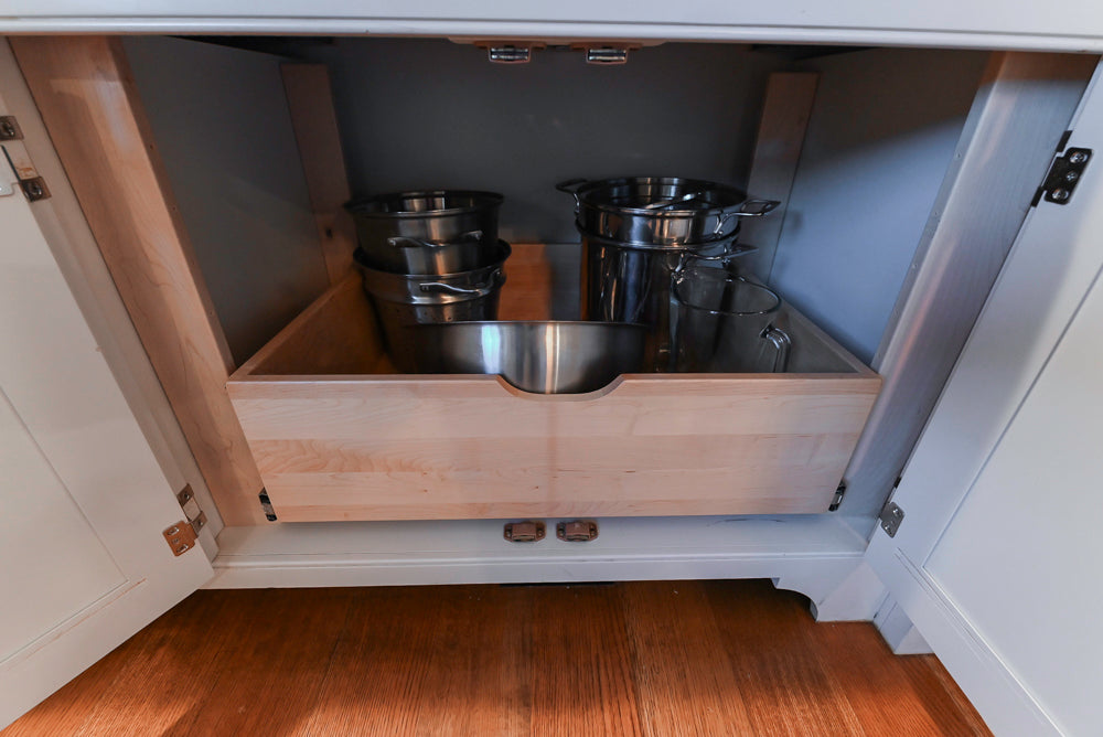 Traditional Large White Kitchen with Island, Desk Area & Appliances