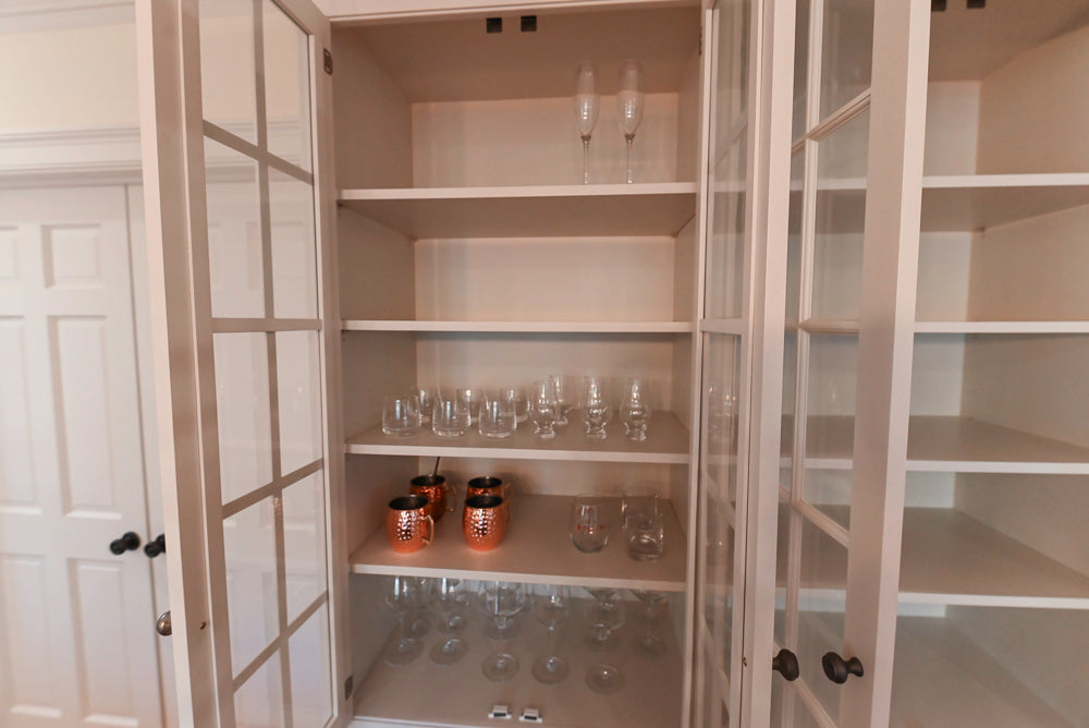 Traditional Large White Kitchen with Island, Desk Area & Appliances