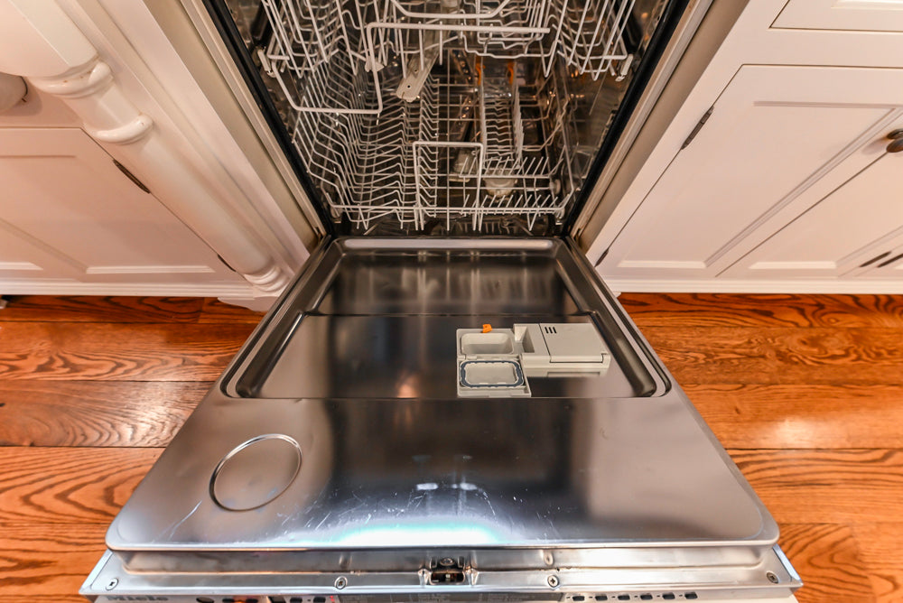 Traditional White Kitchen with Chestnut Brown Island, Desk Area & Appliances
