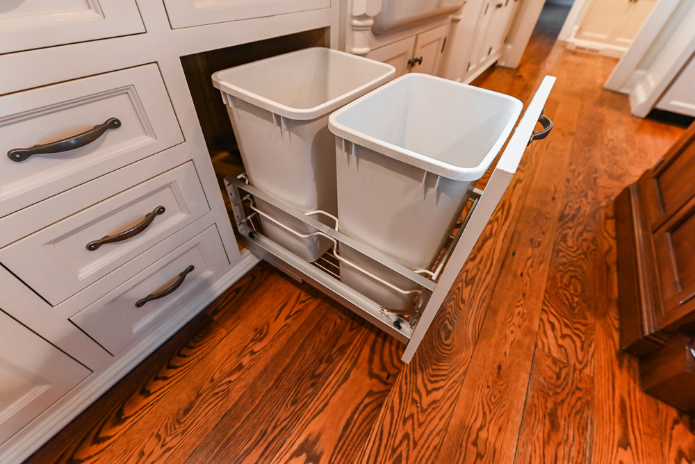 Traditional White Kitchen with Chestnut Brown Island, Desk Area & Appliances