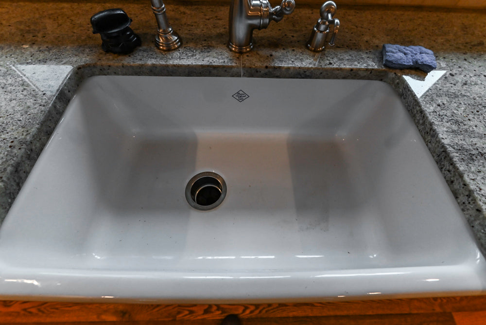 Traditional White Kitchen with Chestnut Brown Island, Desk Area & Appliances