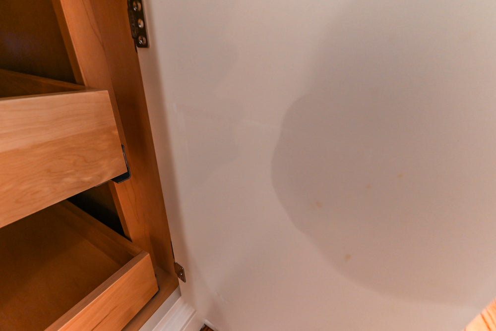 Traditional White Kitchen with Chestnut Brown Island, Desk Area & Appliances