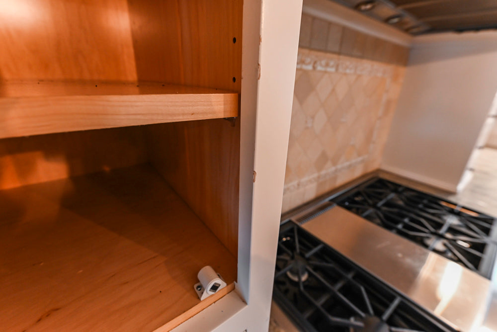Traditional White Kitchen with Chestnut Brown Island, Desk Area & Appliances