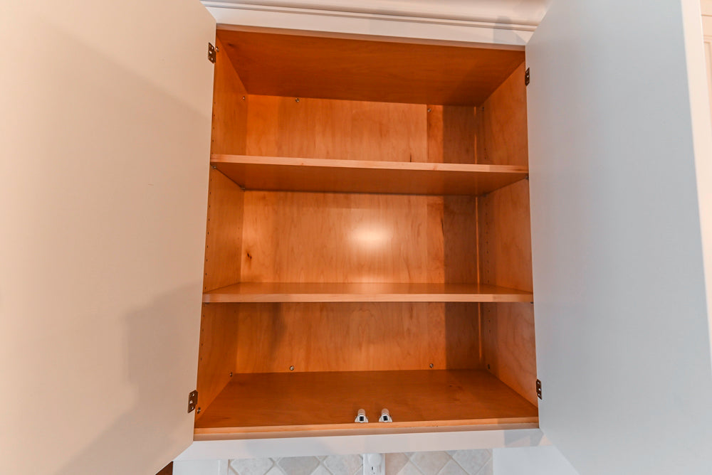 Traditional White Kitchen with Chestnut Brown Island, Desk Area & Appliances