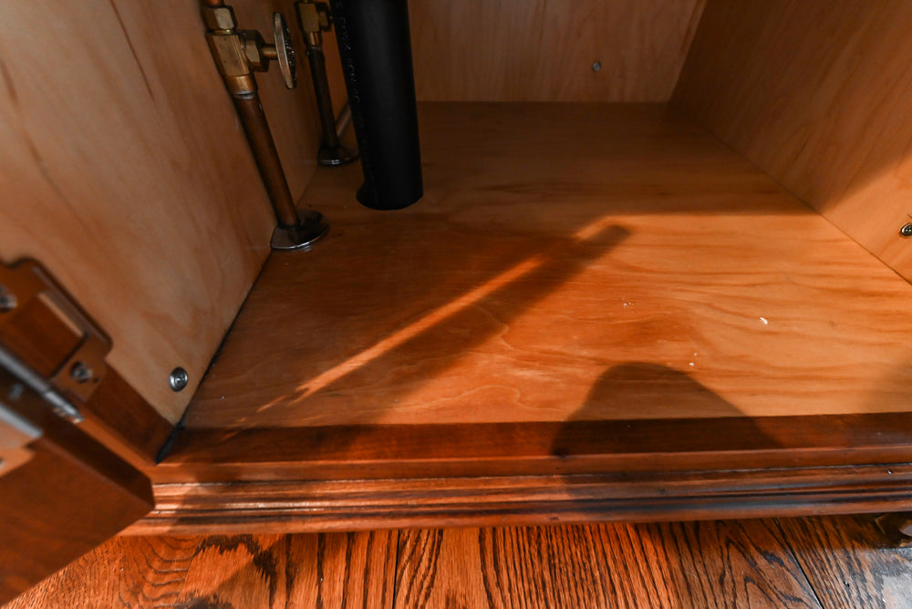 Traditional White Kitchen with Chestnut Brown Island, Desk Area & Appliances