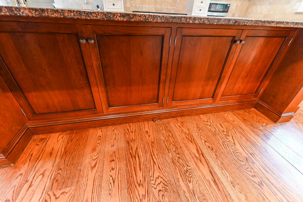 Traditional White Kitchen with Chestnut Brown Island, Desk Area & Appliances