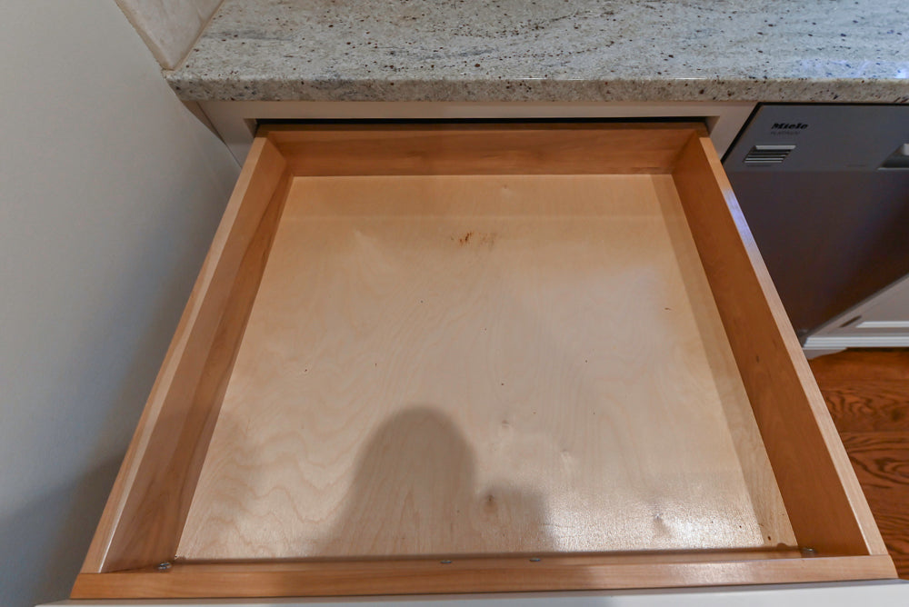 Traditional White Butler's Pantry with Light Granite Countertops
