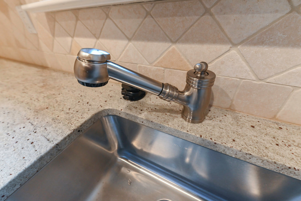 Traditional White Butler's Pantry with Granite Countertops