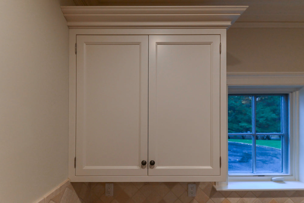 Traditional White Butler's Pantry with Granite Countertops