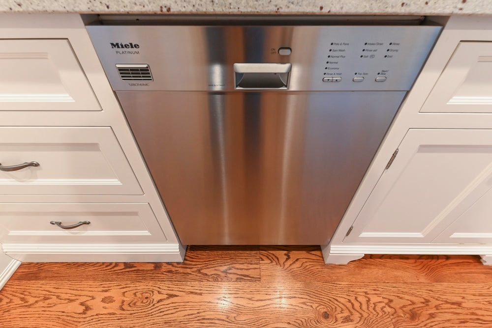 Traditional White Butler's Pantry with Light Granite Countertops