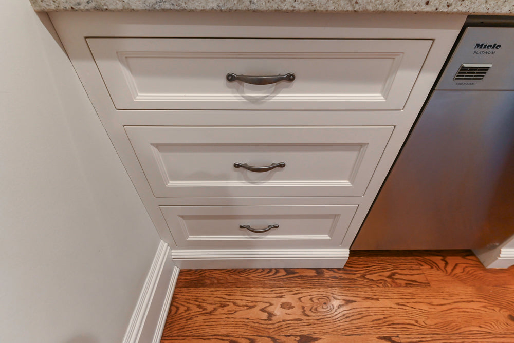 Traditional White Butler's Pantry with Light Granite Countertops