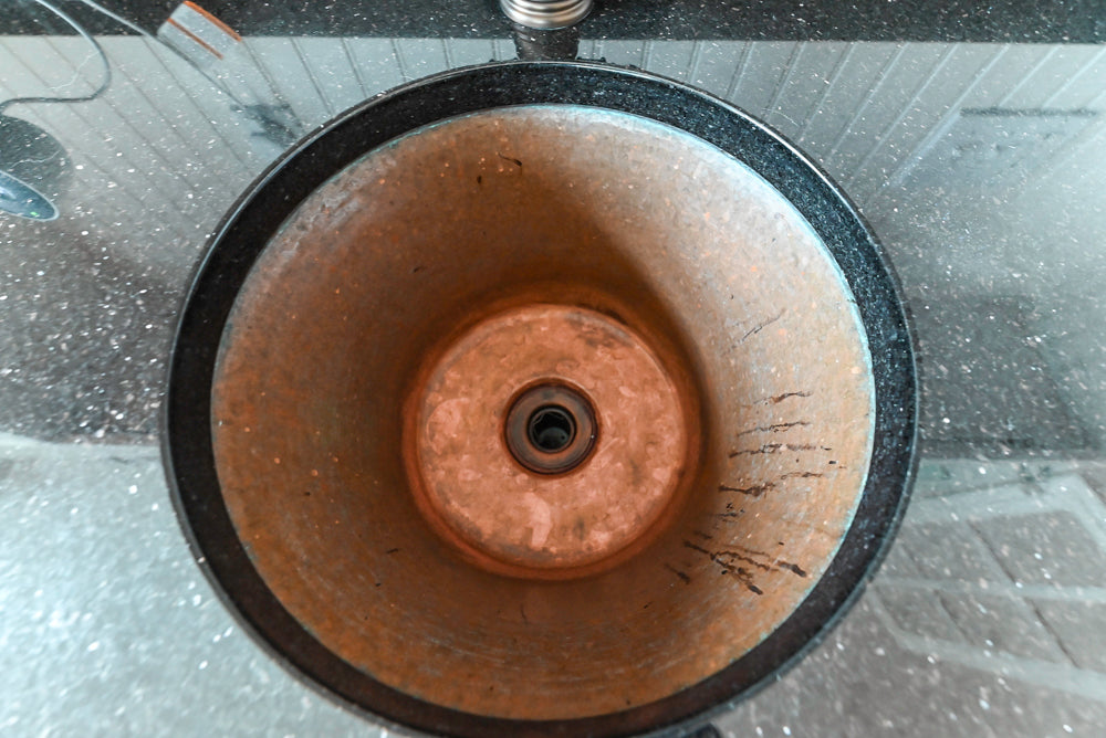 Traditional White Wet Bar Area with Black Granite Countertops
