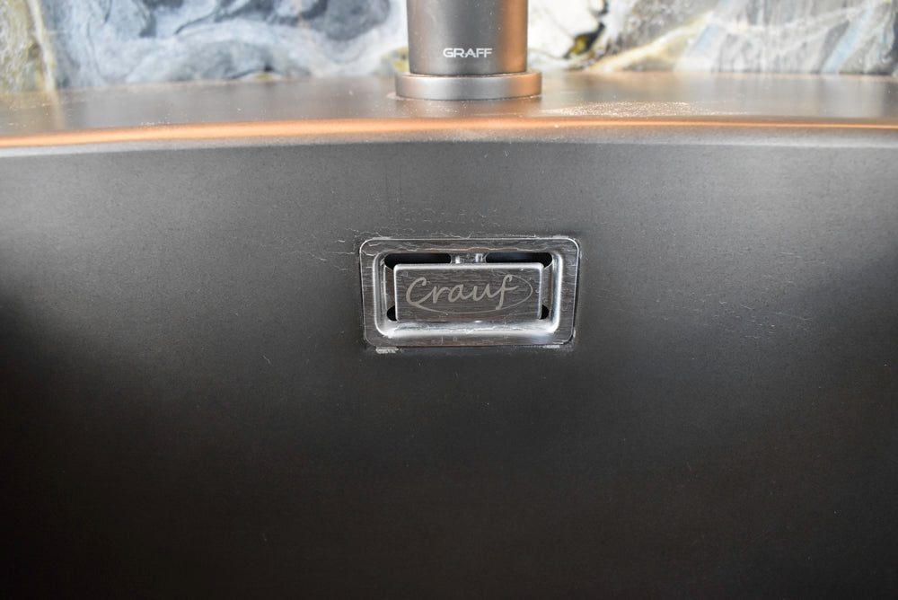 Arditi Collection Modern Brown Washed Wet Bar with Metal Countertop