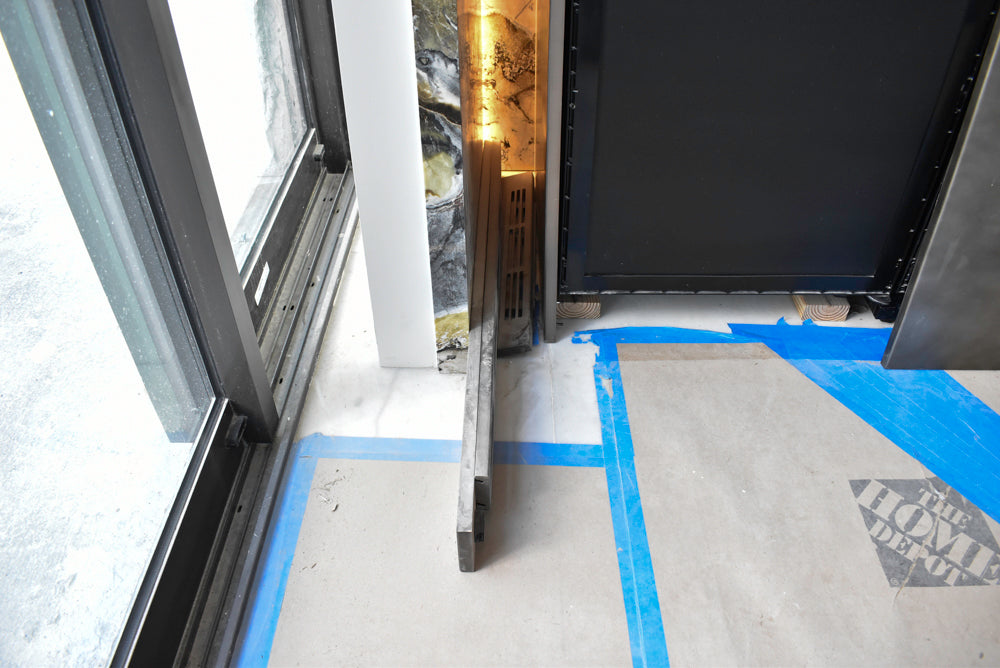 Arditi Collection Modern Brown Washed Wet Bar with Metal Countertop