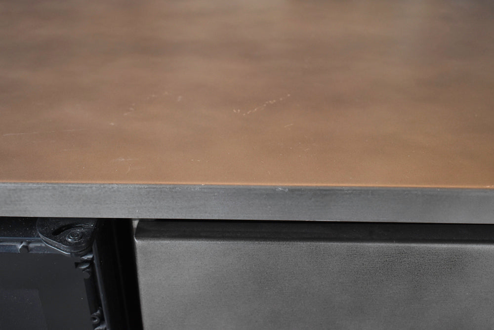 Arditi Collection Modern Brown Washed Wet Bar with Metal Countertop