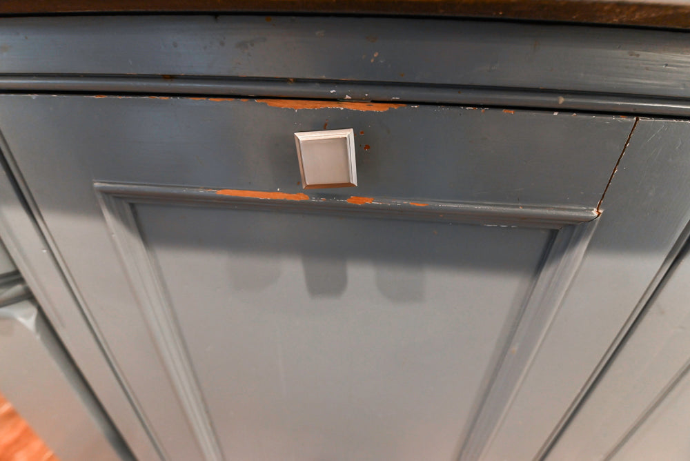 Craft-Maid Custom Cabinetry Traditional White Kitchen with Grey Island and Appliances