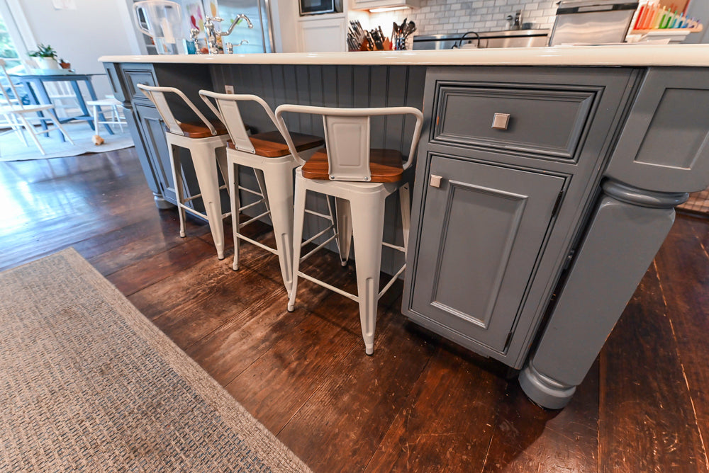 Craft-Maid Custom Cabinetry Traditional White Kitchen with Grey Island and Appliances