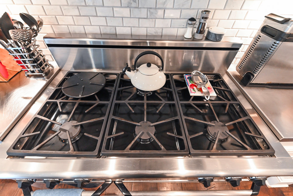 Craft-Maid Custom Cabinetry Traditional White Kitchen with Grey Island and Appliances