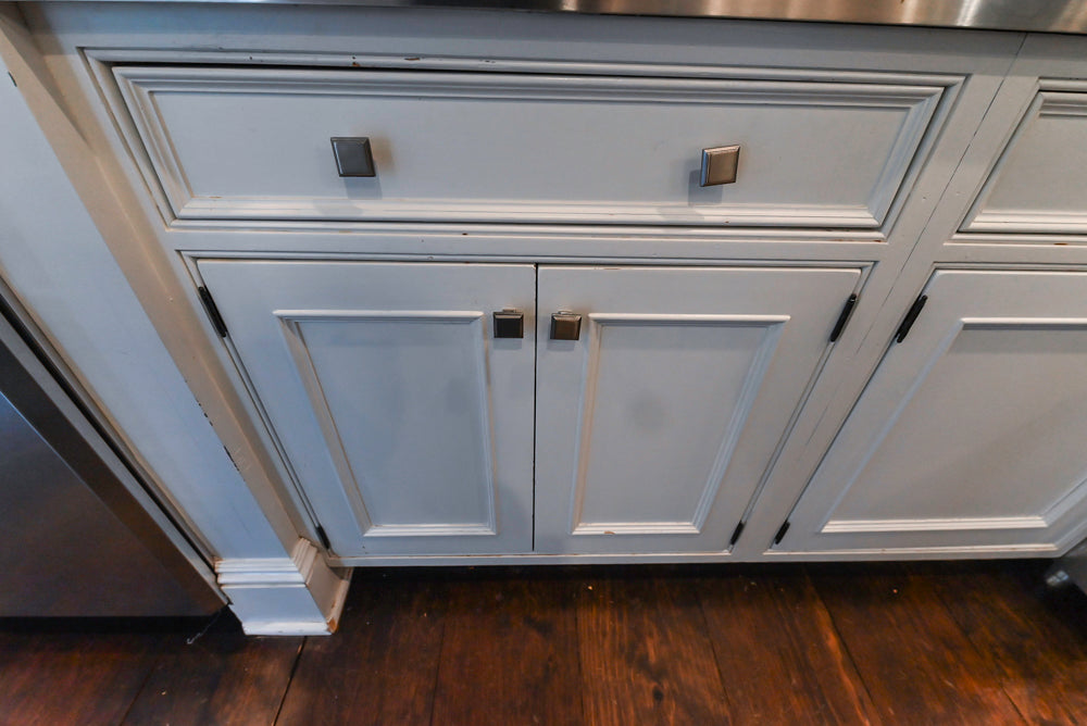 Craft-Maid Custom Cabinetry Traditional White Kitchen with Grey Island and Appliances