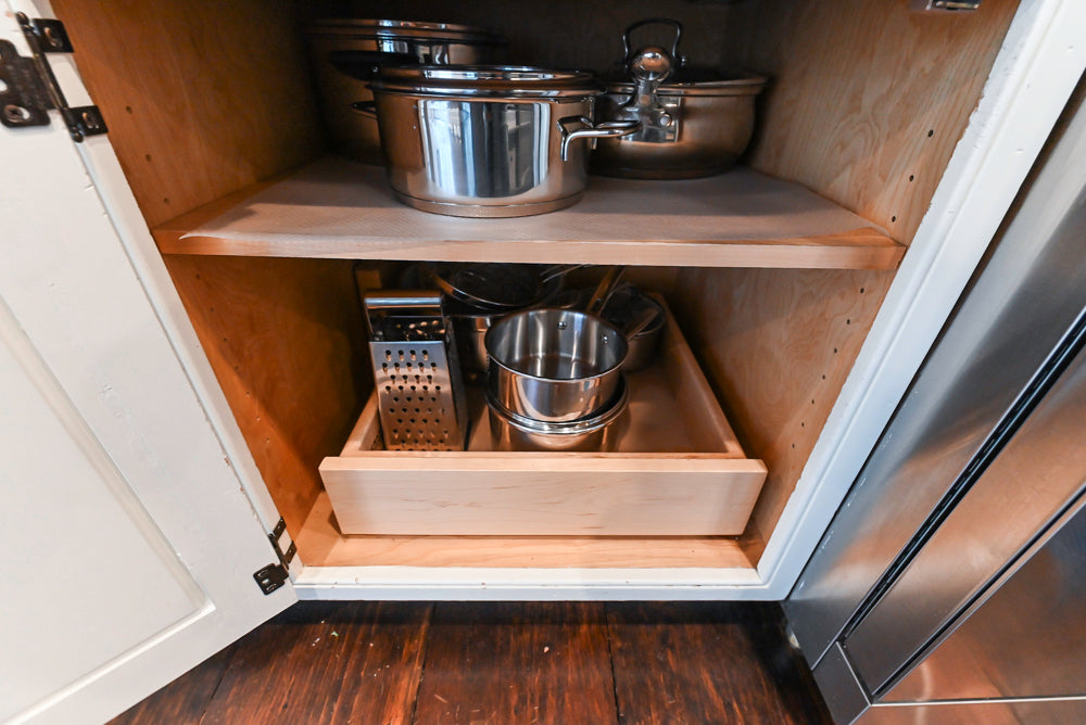 Craft-Maid Custom Cabinetry Traditional White Kitchen with Grey Island and Appliances