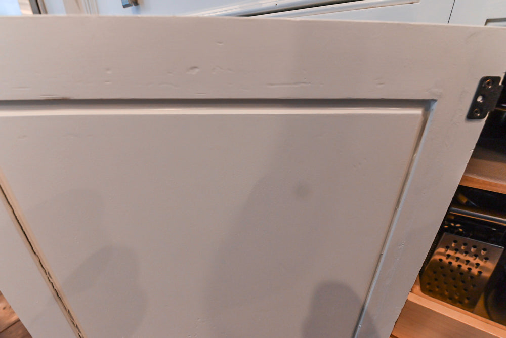 Craft-Maid Custom Cabinetry Traditional White Kitchen with Grey Island and Appliances