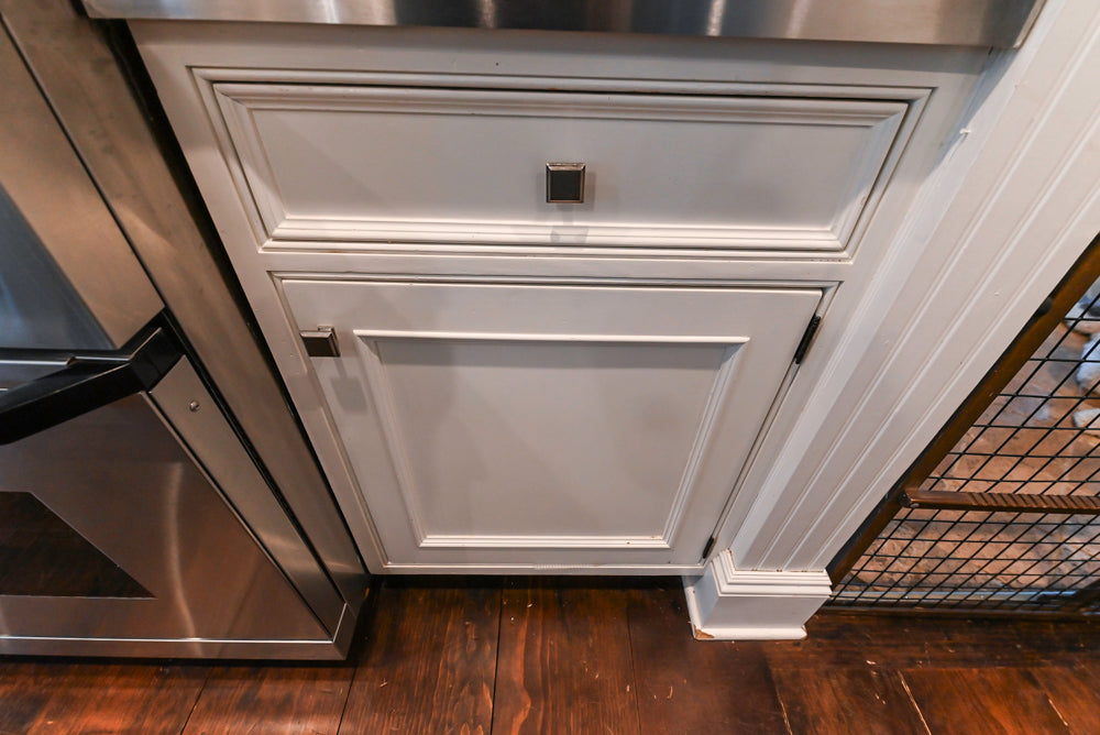 Craft-Maid Custom Cabinetry Traditional White Kitchen with Grey Island and Appliances