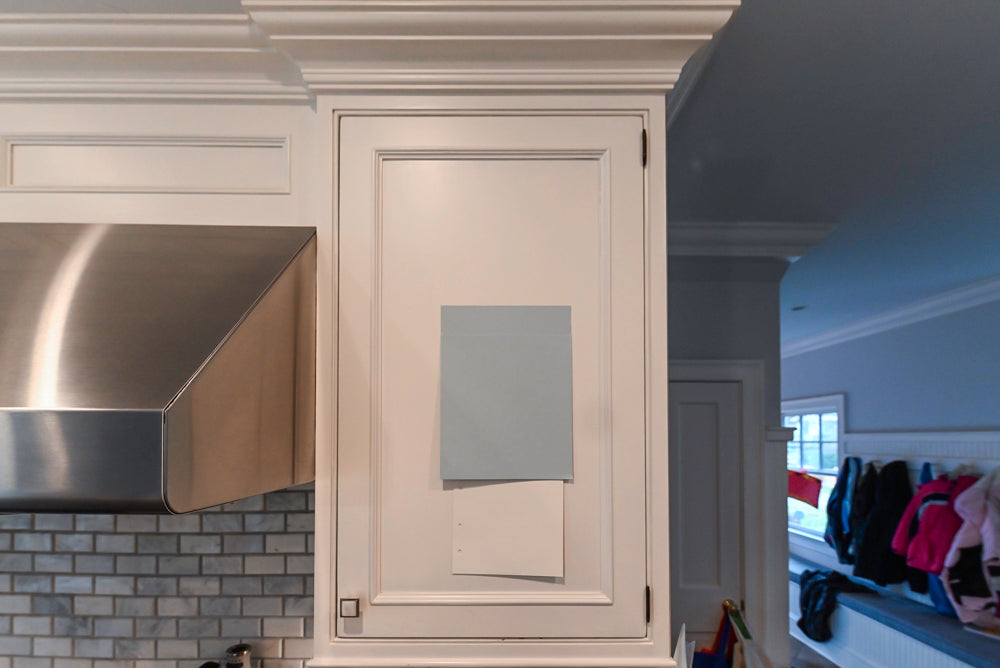 Craft-Maid Custom Cabinetry Traditional White Kitchen with Grey Island and Appliances