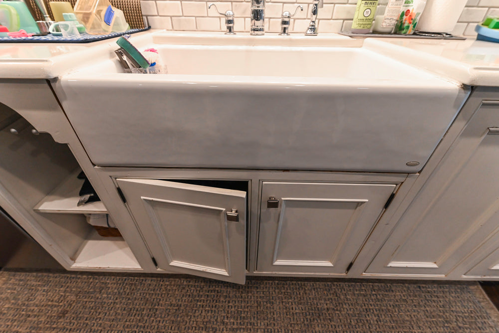 Craft-Maid Custom Cabinetry Traditional White Kitchen with Grey Island and Appliances